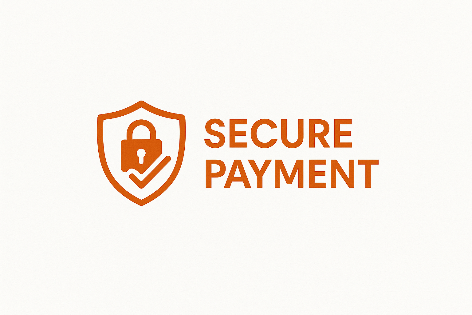 provide a logo for secure payment with color D96500 on a white background